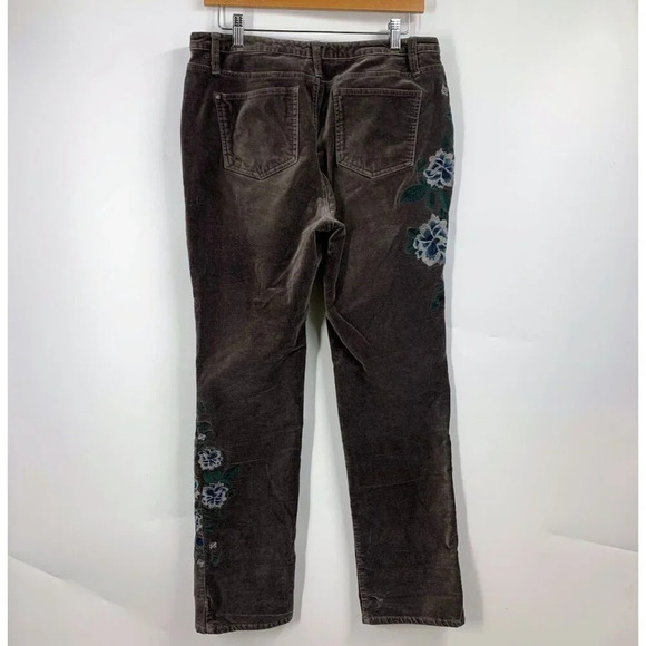 Sundance Women's Floral Velour Velvet 5 Pocket Embroidered‎ Pants Size 31 - Picture 2 of 12